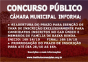 Câmara Municipal de Piraquara informa a prorrogação de prazos para concurso público